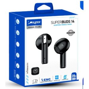 Super Super Buds 14 Audífono Modelo Bass (ENC - Bluetooth 5.4 - 28h música)