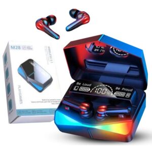 ITECH Earbuds Bluetooth Gamer Modelo M28 Full RGB (pantalla digital - Bluetooth 5.1)