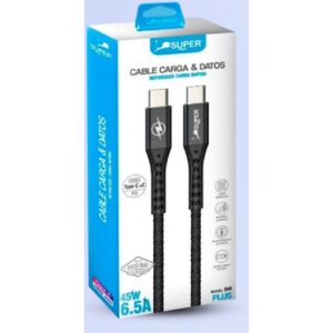 Super Cable Reforzado y Datos Modelo Tipo C-C (45W)