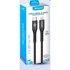 Super Cable Reforzado y Datos Modelo Tipo C a Lightning (45W)