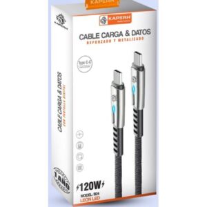 Kaperh Cable de Naylon Reforzado Modelo Tipo C-C (120W - 1 Metro)