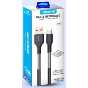 Super Cable Reforzado y Datos Modelo Tipo C (60W - 1 Metro)