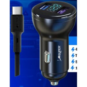 Super Cargador de Auto Turbo Power Type-C (40W - 5.5A - marca Toocki)