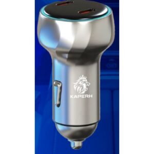 Kaperh Cargador de Auto 100% Metal Kaperh Tipo C-C (150W - metal reforzado - 2PD)