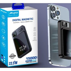 Super Power Bank Digital Magnetic 15000mAh inalámbrico (22.5W)
