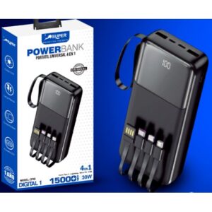 Super Power Bank Digital 1 15000mAh 4en1 (30W)