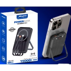 Super Power Bank Mini 2 15000mAh inalámbrico 3en1 (30W)
