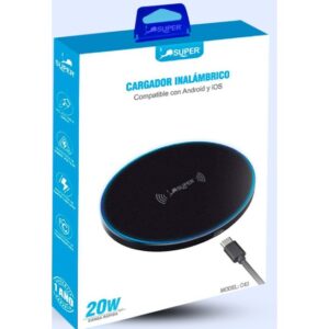 Super Cargador Inalámbrico circular compatible Android e iOS (20W)