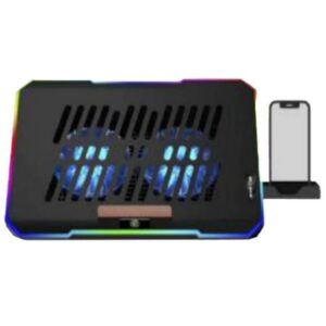 ITECH Cooler para Laptop 2 Ventiladores 12cm RGB (hasta 17 pulgadas - soporte celular)
