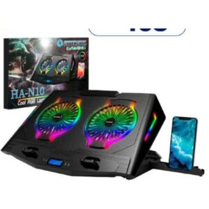 Cybercool Cooler Gamer para Laptop 2 Ventiladores HA-N10 (RGB - 2 puertos USB)