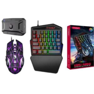 T-Wolf Combo Teclado + Mouse + Adaptador T-Wolf (teclado semi mecánico 35 teclas - RGB)