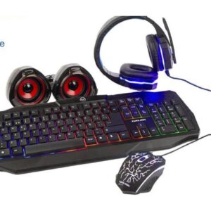Halion Combo Gamer Halion 5en1 Racer HA-830C (teclado+mouse+audífono+parlantes+padmouse)