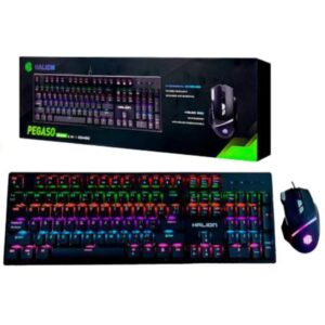 Halion Kit Mecánico + Mouse Gamer Halion Pegaso (104 teclas - DPI hasta 7200)